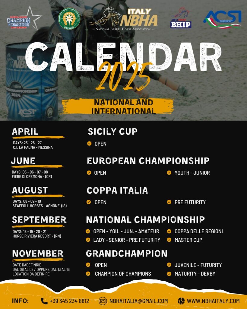 Calendario NBHA Italy 2025